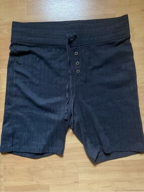 Dark gray Ribbed Knit Lounge/Pajama Shorts